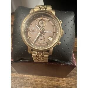 Fossil women's Boyfriend Chronograph watch ES3694 Rose Gold Read